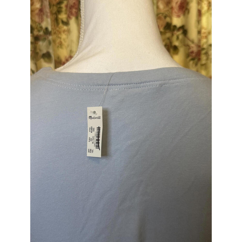 NWT! Madewell Light Blue Women's Side Cinch Top with Puff Sleeves Size XXS - Picture 5 of 7